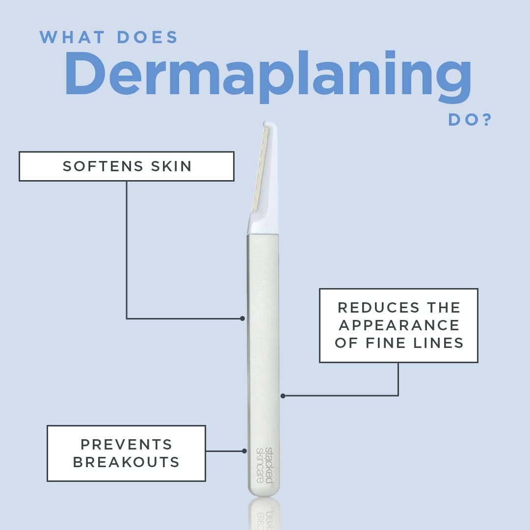 StackedSkincare Mini Precision Dermaplaning Replacement Blades (3 Pack) – Detail Areas – Compatible with StackedSkincare Dermaplaning Tool Avelisse