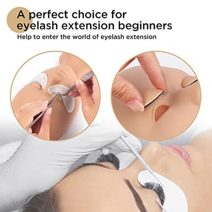 LASHVIEW Lash Mannequin Head with 4 Pairs Replaced Eyelids Practice, Makeup Soft-Touch Rubber, Natural Skin Color Avelisse