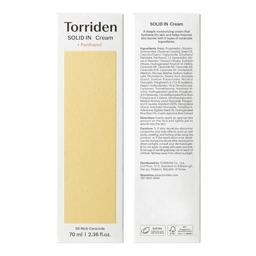 Torriden SOLID IN Ceramide Cream 70ml – Ceramide Moisturizer for Healthy Skin Barrier, Soothing & Nourishing Avelisse