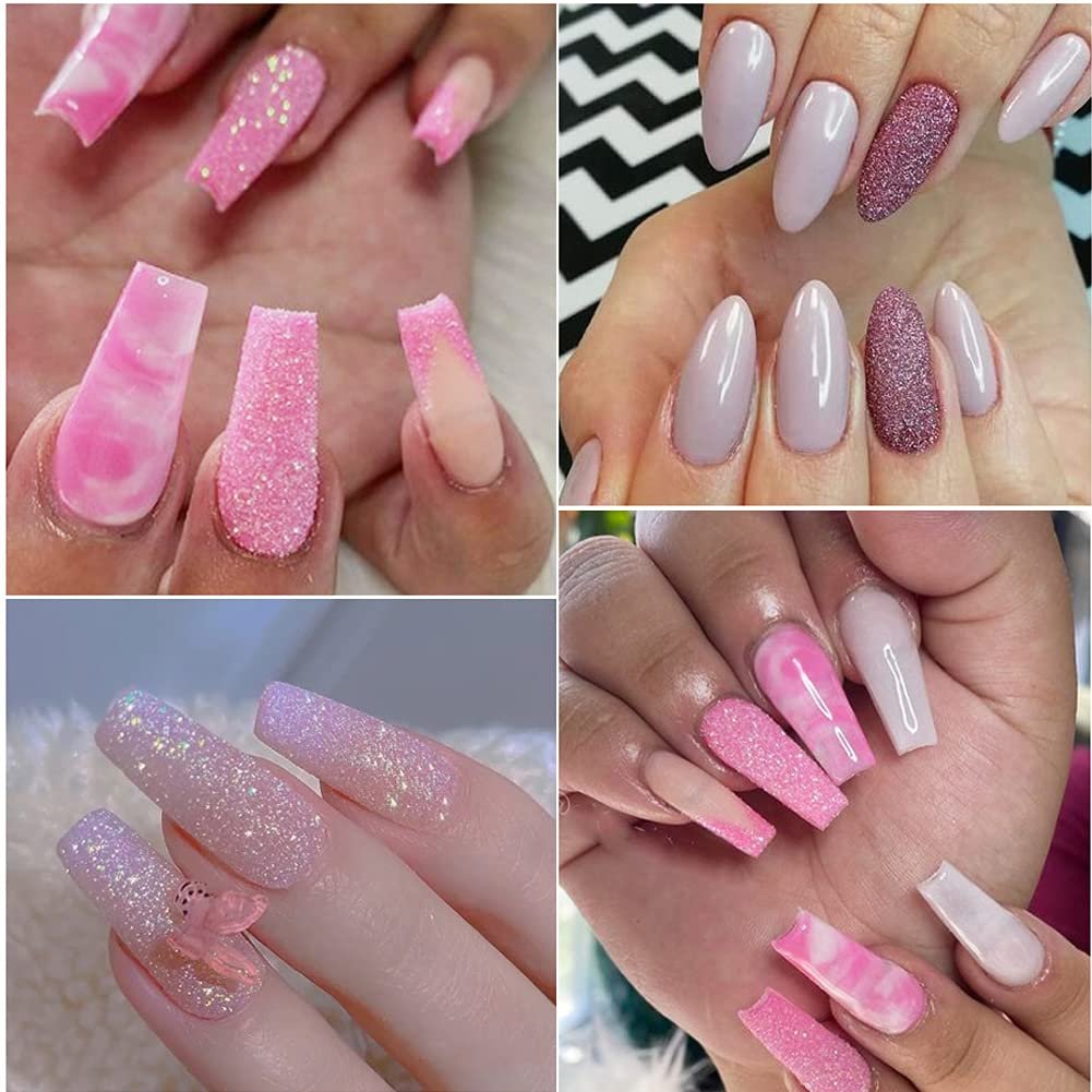 Holographic Luminous Nail Powder Glitter Kit - 6 Colors 3D Sparkly Fluorescent Pigments for Acrylic Nails, Mermaid Shimmer Design Manicure Tips - görsel 13