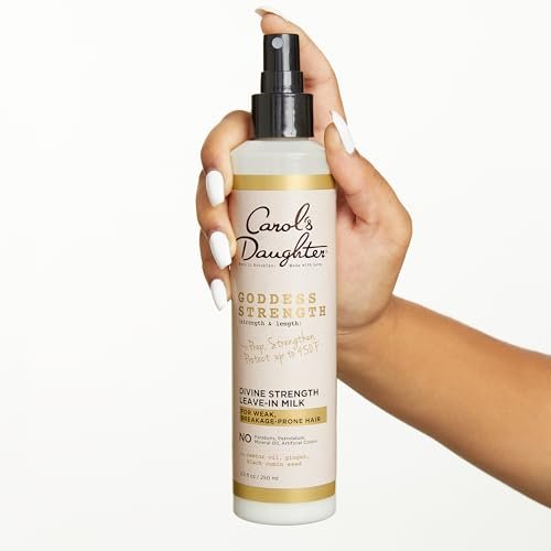 Carol's Daughter Goddess Strength Divine Strength Hair Milk Leave In Conditioner with Castor Oil for Weak, Wavy, Coily and Curly Hair, 8.5 Fl Oz Avelisse