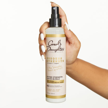 Carol's Daughter Goddess Strength Divine Strength Hair Milk Leave In Conditioner with Castor Oil for Weak, Wavy, Coily and Curly Hair, 8.5 Fl Oz Avelisse