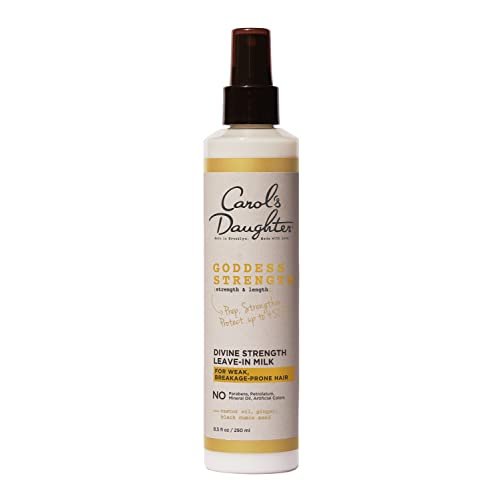 Carol's Daughter Goddess Strength Divine Strength Hair Milk Leave In Conditioner with Castor Oil for Weak, Wavy, Coily and Curly Hair, 8.5 Fl Oz Avelisse
