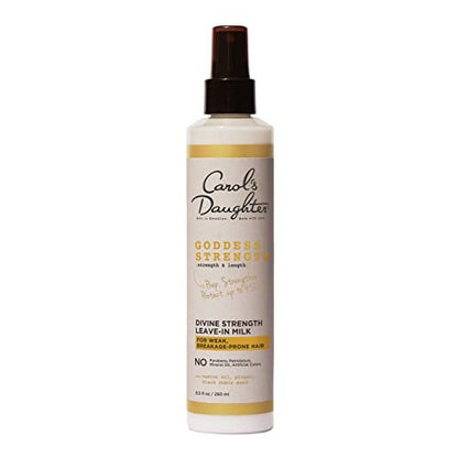 Carol's Daughter Goddess Strength Divine Strength Hair Milk Leave In Conditioner with Castor Oil for Weak, Wavy, Coily and Curly Hair, 8.5 Fl Oz Avelisse
