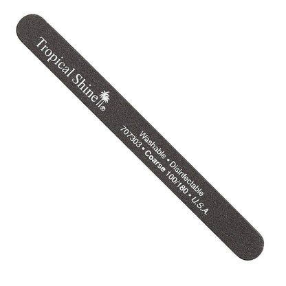 Tropical Shine Coarse-Medium Nail File 100/180 Grit – Black, Metal File for Women – 1 Count
