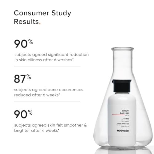 Minimalist 2% Salicylic Acid Face Wash for Oily, Acne Prone Skin | Anti Acne Face Wash With LHA & Zinc | Sulphate Free Gentle BHA Liquid Exfoliant | For Women & Men | 3.4 Fl Oz / 100 ml - görsel 10
