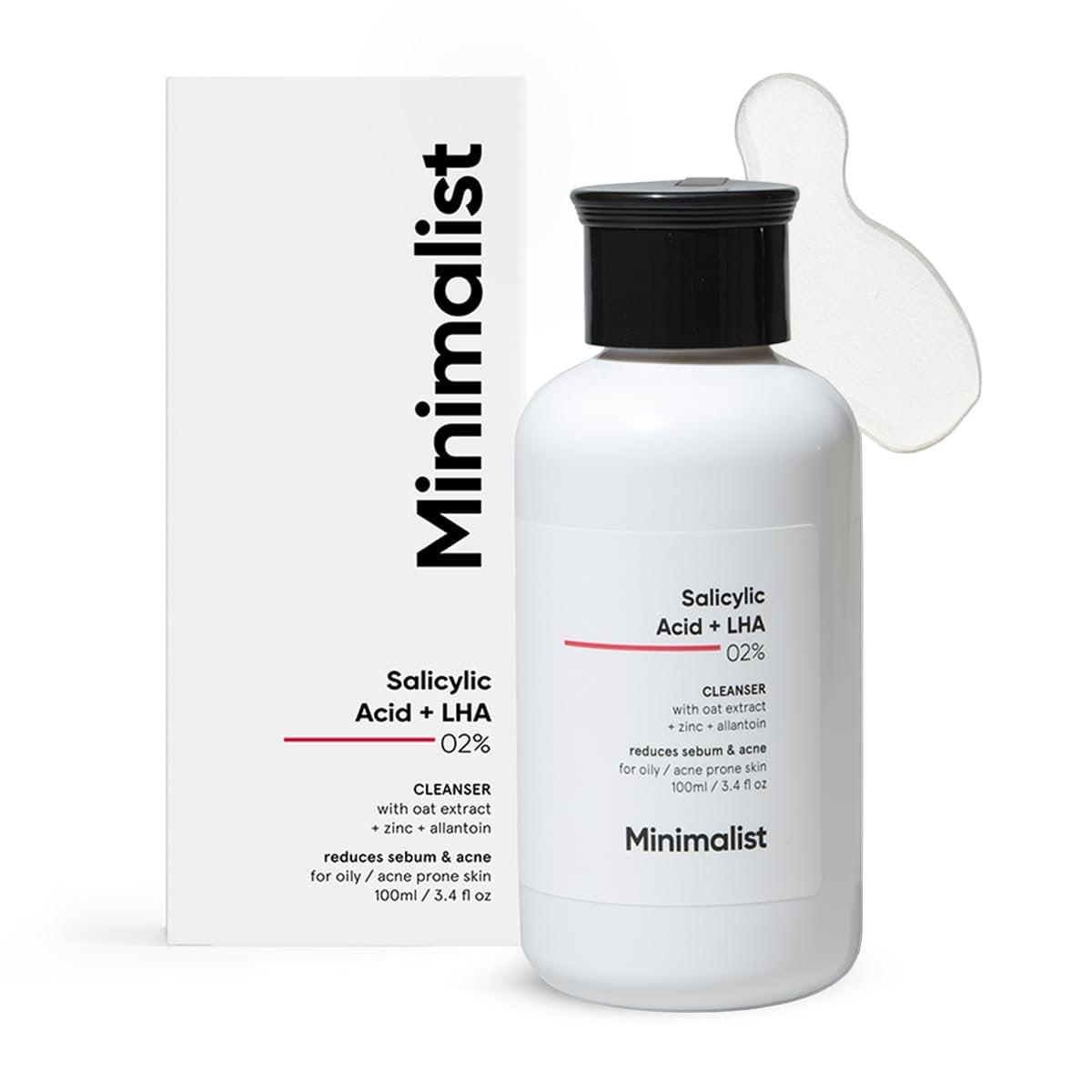 Minimalist 2% Salicylic Acid Face Wash for Oily, Acne Prone Skin | Anti Acne Face Wash With LHA & Zinc | Sulphate Free Gentle BHA Liquid Exfoliant | For Women & Men | 3.4 Fl Oz / 100 ml - görsel 1