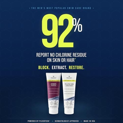 TRIHARD Chlorine Defense Swim Shampoo and Conditioner Combo – Protect & Hydrate Hair from Pool & Ocean – Pre & Post Swim Hair Care Set (2 Pack, 8.45 Fl Oz Each) Avelisse