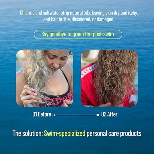 TRIHARD Chlorine Defense Swim Shampoo and Conditioner Combo – Protect & Hydrate Hair from Pool & Ocean – Pre & Post Swim Hair Care Set (2 Pack, 8.45 Fl Oz Each) Avelisse