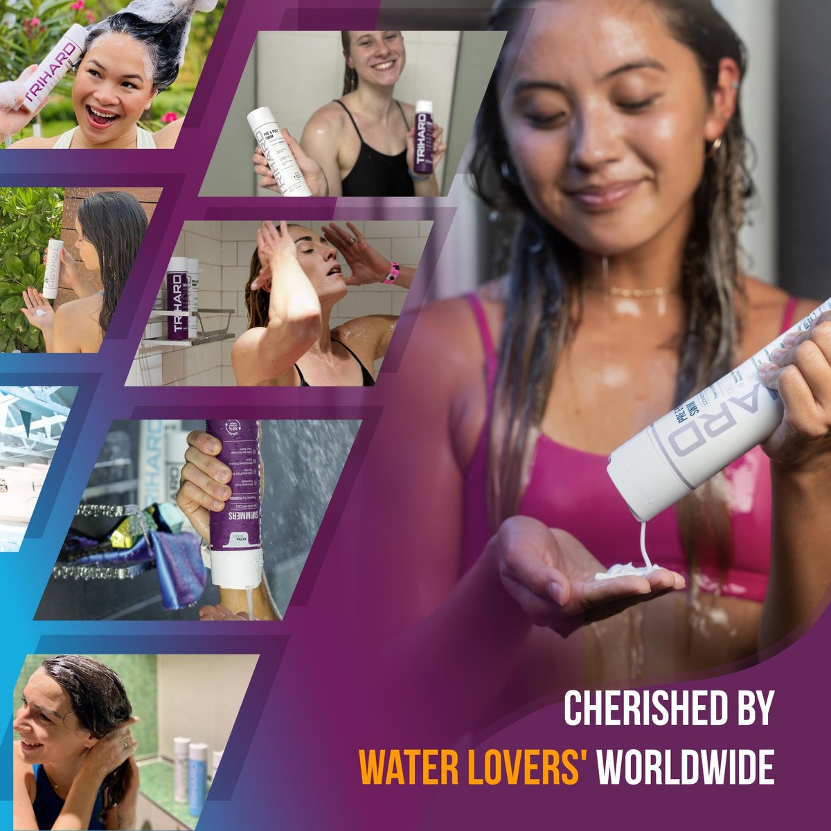 Complete Chlorine Removal Bundle By TRIHARD | Shampoo, Conditioner, Body Wash | Ultimate Pre & Post Swim Care Avelisse