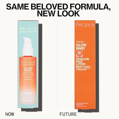 Pacifica Beauty Glow Baby VitaGlow Face Lotion and Brightening Face Wash Set with Vitamin C, E, and AHA - Vegan Skincare Duo (1.7 fl oz + 5 fl oz) Avelisse