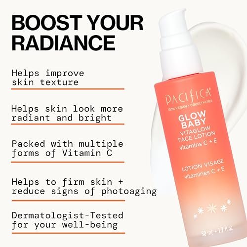 Pacifica Beauty Glow Baby VitaGlow Face Lotion and Brightening Face Wash Set with Vitamin C, E, and AHA - Vegan Skincare Duo (1.7 fl oz + 5 fl oz) Avelisse