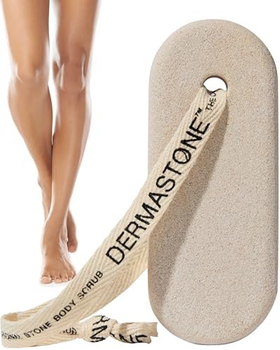 DERMASTONE LEG & BODY SCRUB - Deep Exfoliating Stone Body Scrubber for Strawberry Legs Treatment, Leg Exfoliator Ingrown Hair, Dead Skin Remover, Foot Scrub & Natural Body Exfoliator for Women Men Avelisse