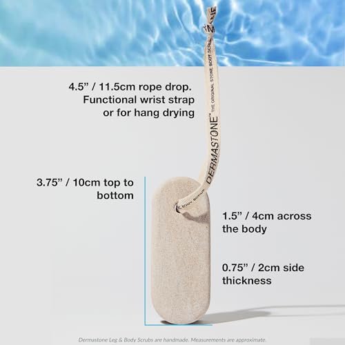 DERMASTONE LEG & BODY SCRUB - Deep Exfoliating Stone Body Scrubber for Strawberry Legs Treatment, Leg Exfoliator Ingrown Hair, Dead Skin Remover, Foot Scrub & Natural Body Exfoliator for Women Men Avelisse