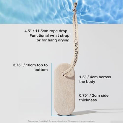 DERMASTONE LEG & BODY SCRUB - Deep Exfoliating Stone Body Scrubber for Strawberry Legs Treatment, Leg Exfoliator Ingrown Hair, Dead Skin Remover, Foot Scrub & Natural Body Exfoliator for Women Men Avelisse