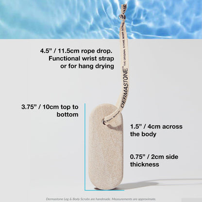 DERMASTONE LEG & BODY SCRUB - Deep Exfoliating Stone Body Scrubber for Strawberry Legs Treatment, Leg Exfoliator Ingrown Hair, Dead Skin Remover, Foot Scrub & Natural Body Exfoliator for Women Men Avelisse