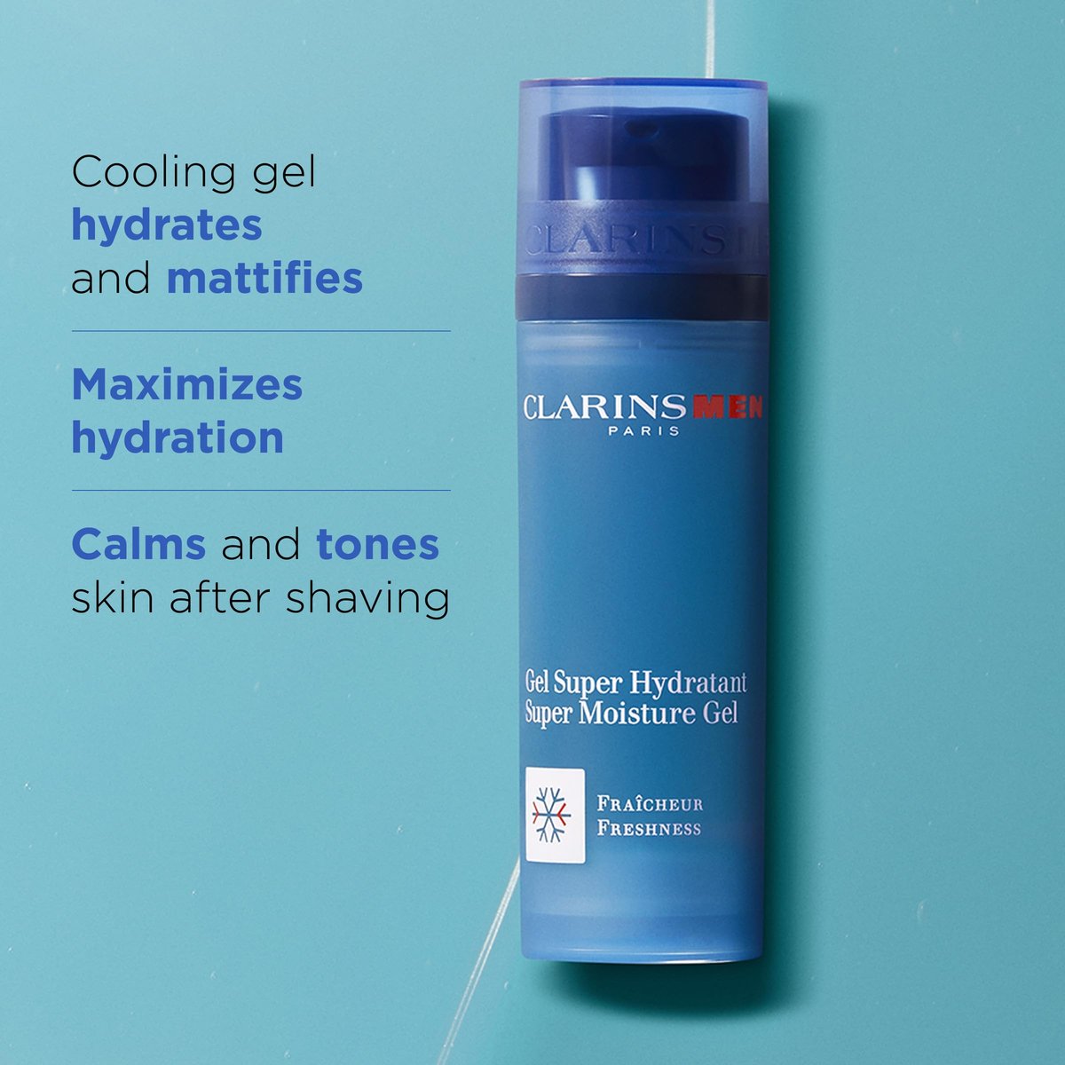 CLARINSMEN Super Moisture Gel – Cooling Hydrating Gel for Men, Mattifies, Soothes, and Defies Shine, 1.7 oz Avelisse