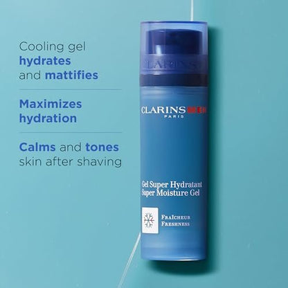 CLARINSMEN Super Moisture Gel – Cooling Hydrating Gel for Men, Mattifies, Soothes, and Defies Shine, 1.7 oz Avelisse