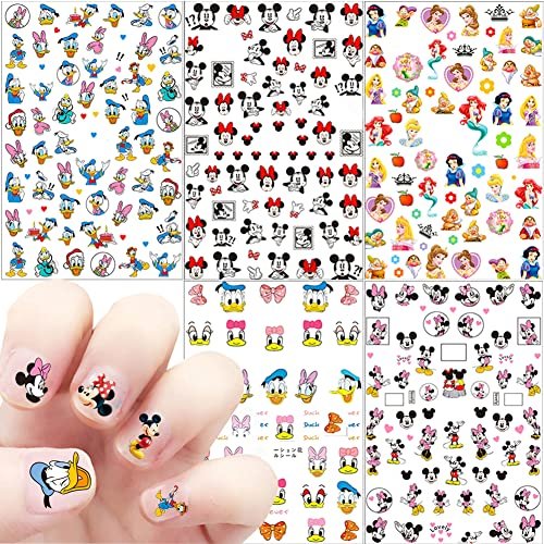 Temote Cute 3D Self-Adhesive Nail Art Stickers - 5 Sheets of Designer Cartoon Nail Decals for Women DIY Acrylic Nail Decoration - görsel 2
