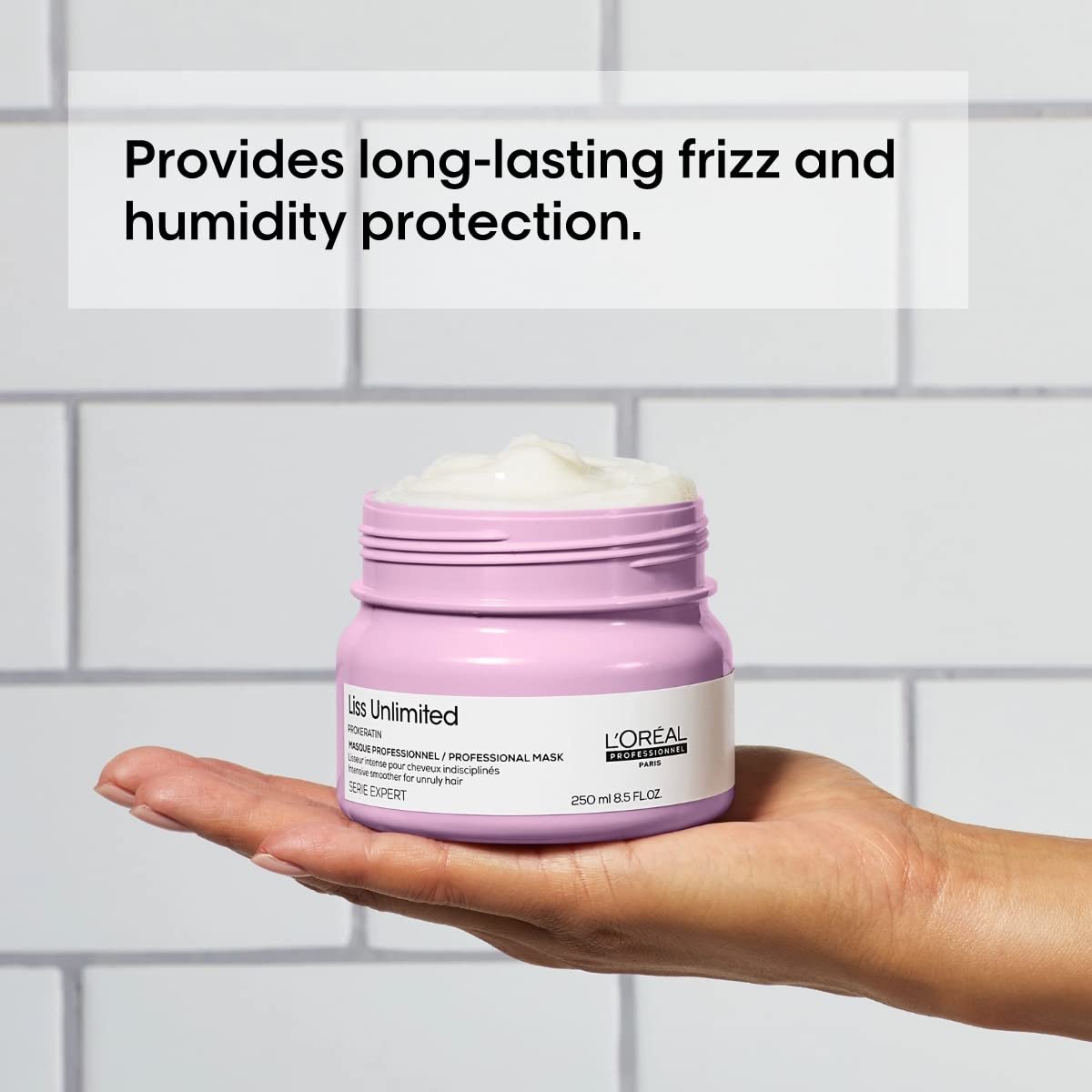L'Oréal Professionnel Paris Liss Unlimited Mask - Frizz Control & Humidity Protection with Prokeratin, 8.5 Fl Oz Avelisse