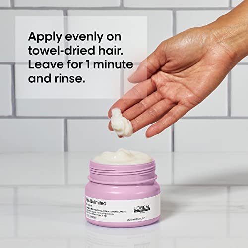 L'Oréal Professionnel Paris Liss Unlimited Mask - Frizz Control & Humidity Protection with Prokeratin, 8.5 Fl Oz Avelisse