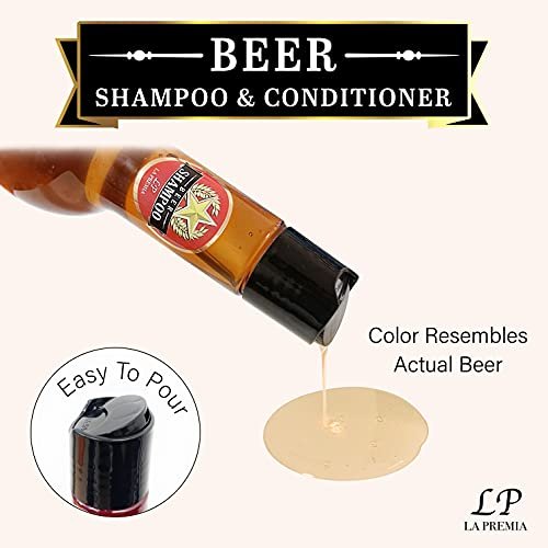 La Premia Beer Shampoo & Conditioner for Damage Free Hair - Original Yeast with Natural Ingredients, Biotin, Vitamin B5, Cruelty Free, 16.90 fl oz (Pack of 2) - görsel 12