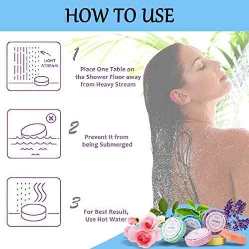 OZIVA Shower Steamers - Box of 6 Premium Shower Bombs with Essential Oils - Self Care Gifts for Women and Teens, Holiday Stocking Stuffers - görsel 8