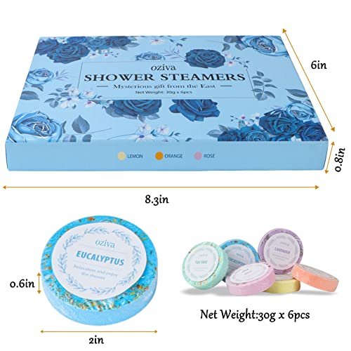 OZIVA Shower Steamers - Box of 6 Premium Shower Bombs with Essential Oils - Self Care Gifts for Women and Teens, Holiday Stocking Stuffers - görsel 4