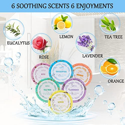 OZIVA Shower Steamers - Box of 6 Premium Shower Bombs with Essential Oils - Self Care Gifts for Women and Teens, Holiday Stocking Stuffers
