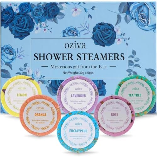 OZIVA Shower Steamers - Box of 6 Premium Shower Bombs with Essential Oils - Self Care Gifts for Women and Teens, Holiday Stocking Stuffers - görsel 2