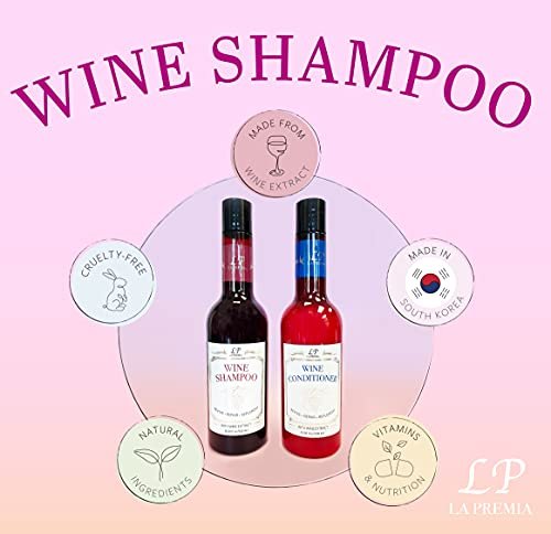 La Premia Wine Shampoo & Conditioner for Damage-Free Hair – Nourishes and Strengthens All Hair Types – Best Hair Care for Smooth and Shining Hair – 100% Color Safe for Men & Women, 16.90 fl oz - görsel 16
