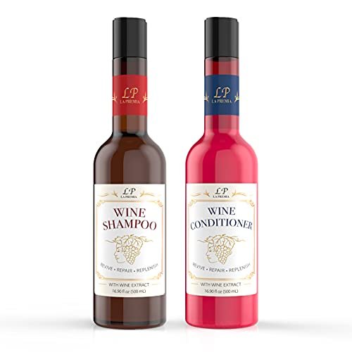 La Premia Wine Shampoo & Conditioner for Damage-Free Hair – Nourishes and Strengthens All Hair Types – Best Hair Care for Smooth and Shining Hair – 100% Color Safe for Men & Women, 16.90 fl oz - görsel 2