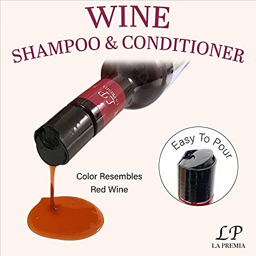 La Premia Wine Shampoo & Conditioner for Damage-Free Hair – Nourishes and Strengthens All Hair Types – Best Hair Care for Smooth and Shining Hair – 100% Color Safe for Men & Women, 16.90 fl oz - görsel 10