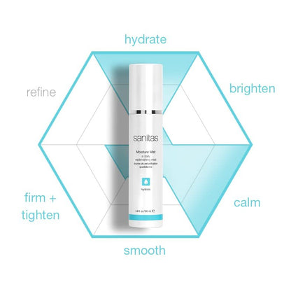 Sanitas Skincare Moisture Mist - Hydrating Face Mist with Hyaluronic Acid & Beta Glucan, 3.4 oz Avelisse