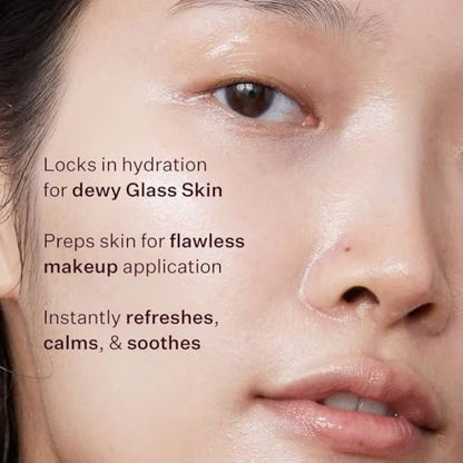 Peach & Lily Glass Skin Veil Mist - Hydrating Facial Mist with Cucumber Water, Lotus, Peach & Reishi Mushroom for Natural Glow - Vegan & Cruelty Free Korean Beauty (3.38 oz) Avelisse