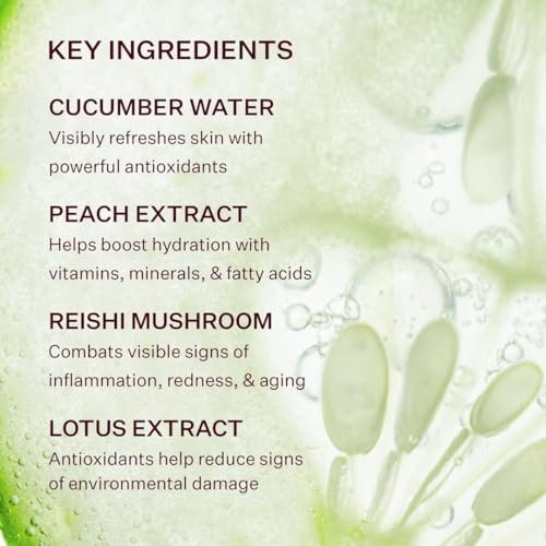 Peach & Lily Glass Skin Veil Mist - Hydrating Facial Mist with Cucumber Water, Lotus, Peach & Reishi Mushroom for Natural Glow - Vegan & Cruelty Free Korean Beauty (3.38 oz) Avelisse
