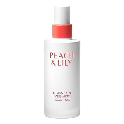 Peach & Lily Glass Skin Veil Mist - Hydrating Facial Mist with Cucumber Water, Lotus, Peach & Reishi Mushroom for Natural Glow - Vegan & Cruelty Free Korean Beauty (3.38 oz) Avelisse