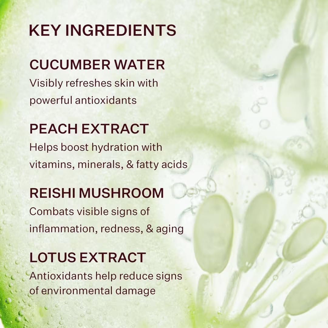 Peach & Lily Glass Skin Veil Mist - Hydrating Facial Mist with Cucumber Water, Lotus, Peach & Reishi Mushroom for Natural Glow - Vegan & Cruelty Free Korean Beauty (3.38 oz) Avelisse