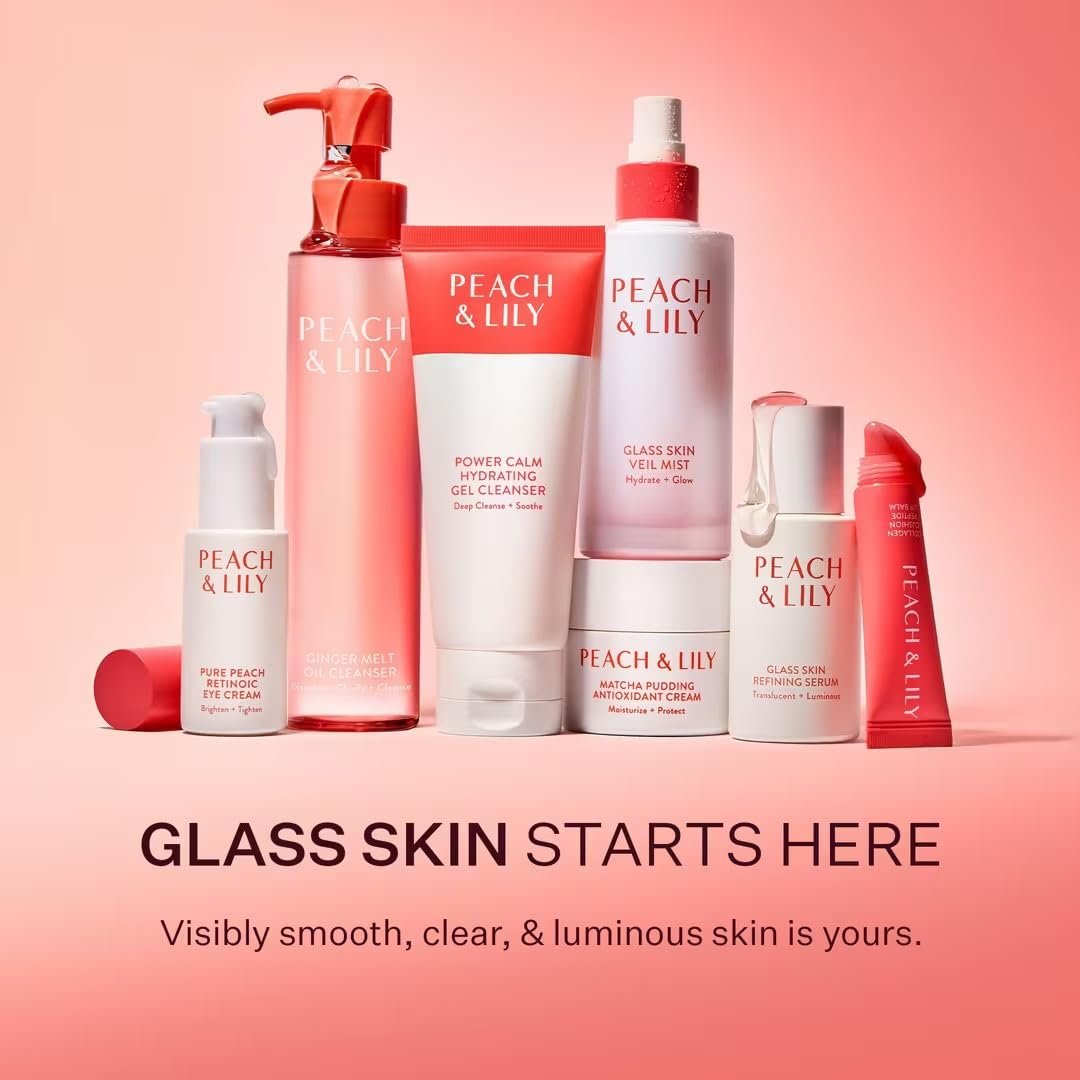 Peach & Lily Glass Skin Veil Mist - Hydrating Facial Mist with Cucumber Water, Lotus, Peach & Reishi Mushroom for Natural Glow - Vegan & Cruelty Free Korean Beauty (3.38 oz) Avelisse