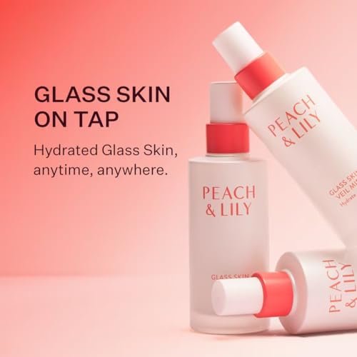 Peach & Lily Glass Skin Veil Mist - Hydrating Facial Mist with Cucumber Water, Lotus, Peach & Reishi Mushroom for Natural Glow - Vegan & Cruelty Free Korean Beauty (3.38 oz) Avelisse