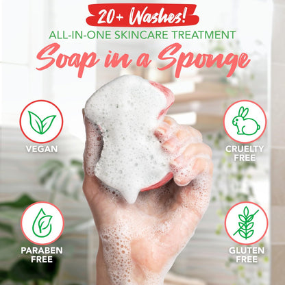 Spongeables Pedi Scrub Foot Exfoliating Sponge - Watermelon Scent - 3 Count