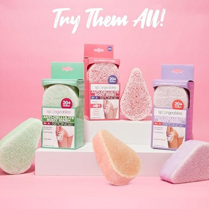 Spongeables Pedi Scrub Foot Exfoliating Sponge - Watermelon Scent - 3 Count