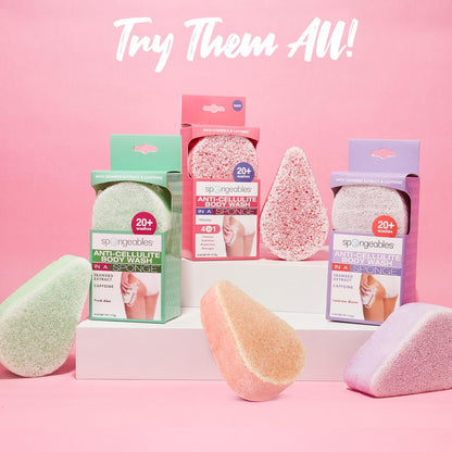 Spongeables Pedi Scrub Foot Exfoliating Sponge - Watermelon Scent - 3 Count