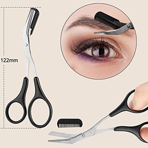 KINGMAS 9-Piece Eyebrow Trimmer Kit - Face Razors, Facial Trimmer, Eyelash Comb, Grooming Scissors, and Tweezers for Women - görsel 10