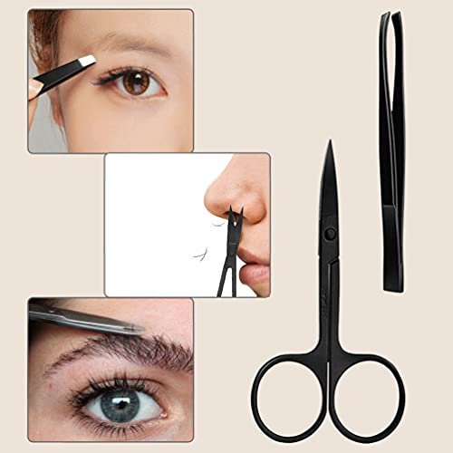 KINGMAS 9-Piece Eyebrow Trimmer Kit - Face Razors, Facial Trimmer, Eyelash Comb, Grooming Scissors, and Tweezers for Women - görsel 14