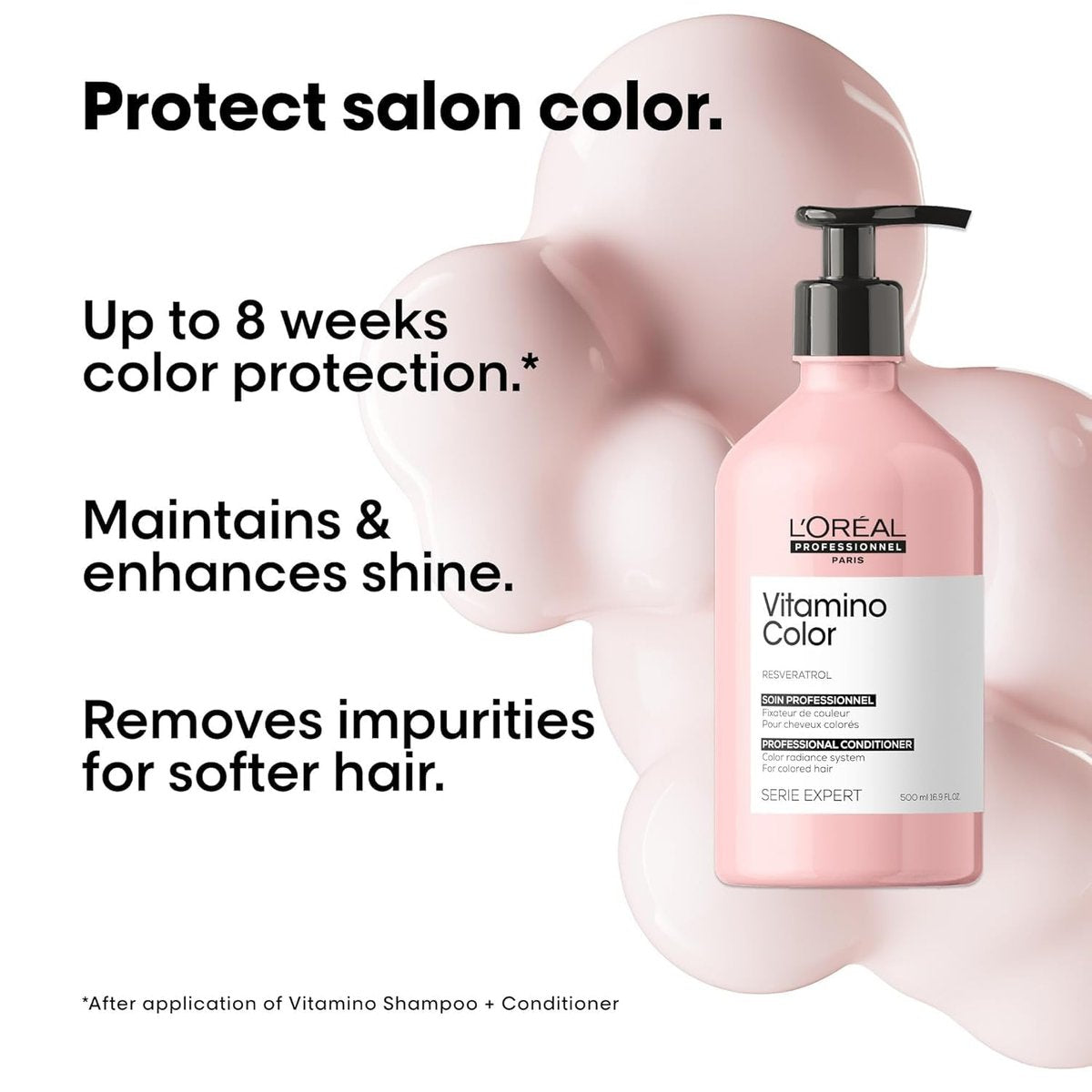 L'Oréal Professionnel Paris Vitamino Color Conditioner - Color Protection, Shine & Moisture, 16.9 Fl Oz Avelisse
