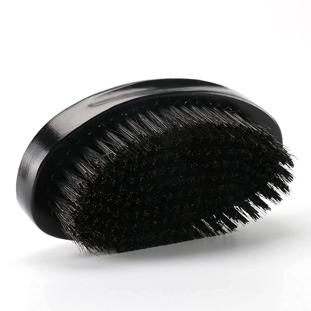 Premium Beech and Black Mix Bristle Wave Brush – Curved Medium Hard Brush for Men's Hair Styling - görsel 13