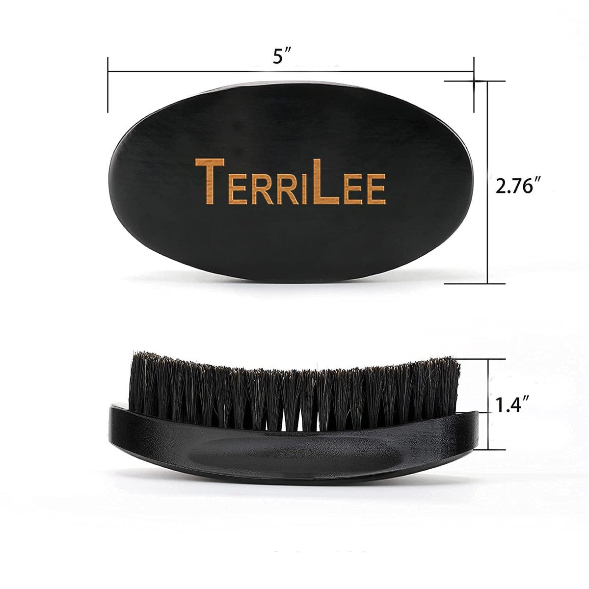 Premium Beech and Black Mix Bristle Wave Brush – Curved Medium Hard Brush for Men's Hair Styling - görsel 5
