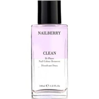 Nailberry Clean Bi-Phase Nail Color Remover – Acetone-Free, Nourishing, Vegan & Halal Polish Remover (100 ml)