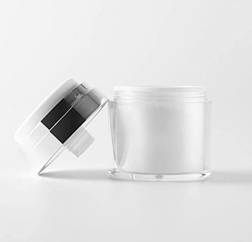 Furnido Refillable Airless Pump Jars - 1 oz Empty Acrylic Cosmetic Containers for Thick Moisturizer & Skincare Cream, 2 Pack, White - görsel 4